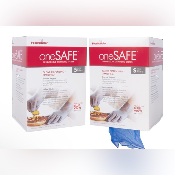 ONESAFE® BLUE VINYL GLOVES Foodhandler Extra Large Clear Powder Free800 per case - Picture 1 of 12